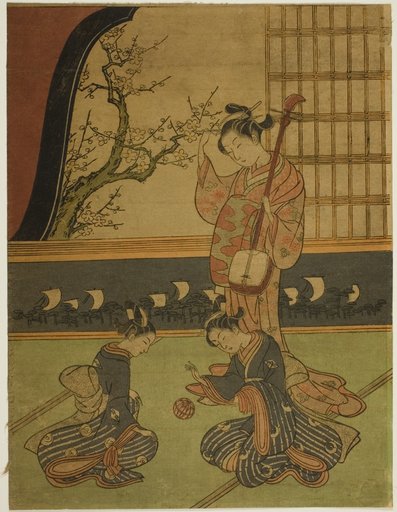 Courtesan Watching Her Attendants Playing with a Ball