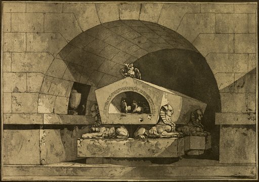 Tomb with Sphinxes and an Owl