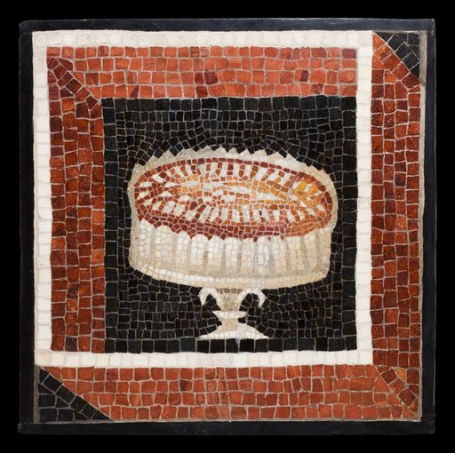 Mosaic Floor Panel Depicting an Almond Cake