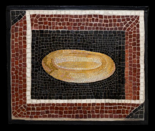 Mosaic Floor Panel Depicting a Loaf of Bread or a Platter