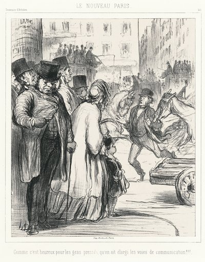 The New Paris. How fortunate for those in a hurry that the avenues have been widened!!!, plate 301 from Souvenirs d’artistes