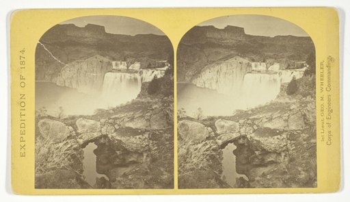 Shoshone Falls, Snake River, Idaho. Gorge and natural bridge, in the fore-ground, No. 50 from the series "Geographical Explorations and Surveys West of the 100th Meridian"