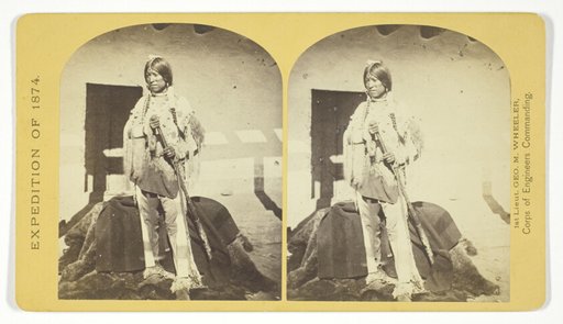 Shee-zah-nan-tan, Jicarilla Apache Brave in characteristic Costume, Northern New Mexico, No. 42 from the series "Geographical Explorations and Surveys West of the 100th Meridian"