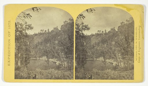 Apache Lake, Summit of Sierra Blanca Mountains, about 35 miles east from Camp Apache, Arizona, and 10.500 feet above sea-level. This lake is similar to many found in the western mountains, No. 30 from the series "Geographical Explorations and Surveys West of the 100th Meridian"