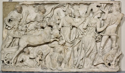 Panel from a Sarcophagus Depicting the Abduction of Persephone