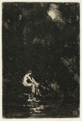 A Nymph Bathing, Moonlight
