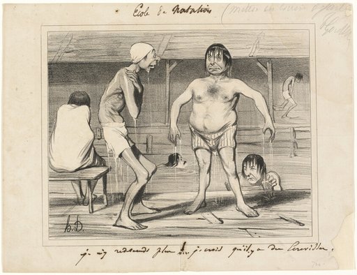 I'm Not Going in There Anymore! - I Think There are Crayfish Down There..., plate one from Les Baigneurs