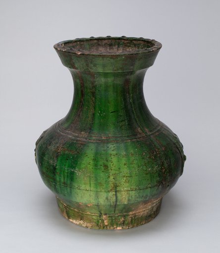 Globular Jar with Mock Ogre Mask Ring Handles