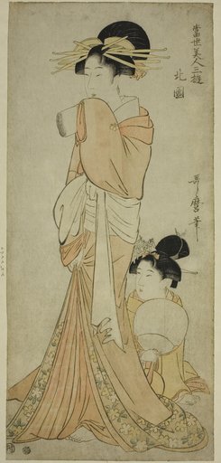 Northern Quarter (Hokkoku), from the series "Three Amusements of Contemporary Beauties (Tosei bijin sanyu)"