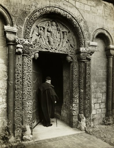Ely Cathedral: Prior's Door, with Bedesman