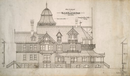 House for Mr. S.W. Allerton, Lake Geneva, Wisconsin: West Elevation