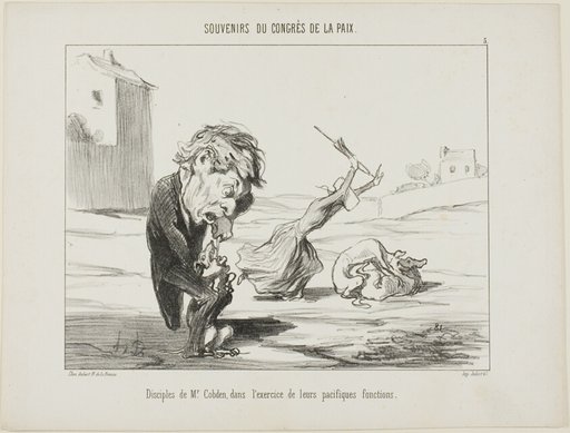 Followers of Mr. Cobden, exercising their peaceful functions, plate 5 from Souvenirs Du Congres De La Paix