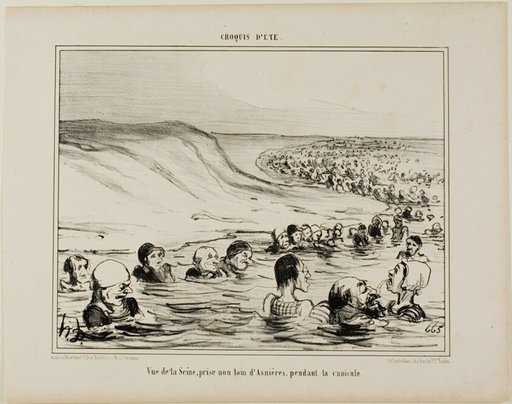 View of the Seine near Asnières during the dog days, plate 2 from Croquis D'été