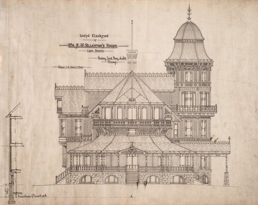 House for Mr. S.W. Allerton, Lake Geneva, Wisconsin: South Elevation