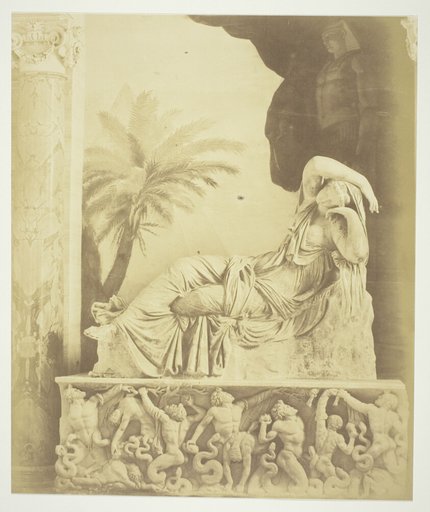 Untitled (Statue of Woman Reclining Atop a Sarcophagus)