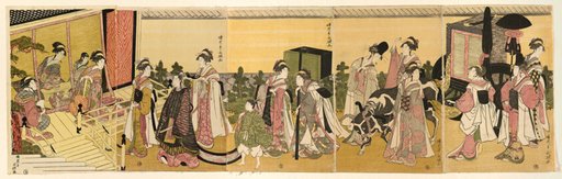 Parody of Prince Genji and his procession