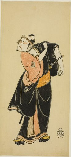 Actor Ichikawa Raizô I as Hanakawado no Sukeroku in “The Soga Play: Announcement of the Spring Season by the Bush Warbler” (“Hitokidori harutsuge Soga”)