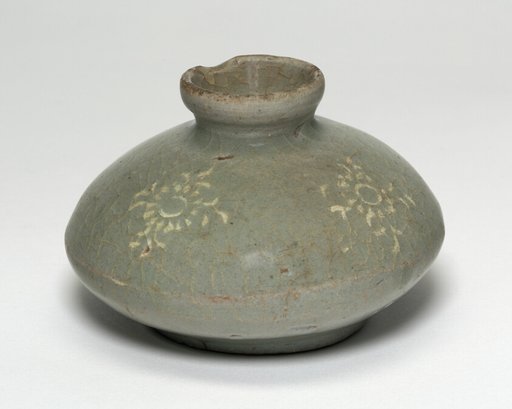 Oil Bottle with Chrysanthemum Flower Heads
