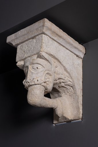 Corbel with Animal Mask with Teeth Fastened on Human Leg from the Monastery Church of Notre-Dame-de-la-Grande-Sauve