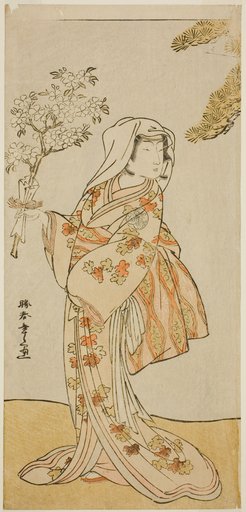 The Actor Yoshizawa Sakinosuke III as Naniwazu in the Play Sugata no Hana Yuki no Kuronushi, Performed at the Ichimura Theater in the Eleventh Month, 1776