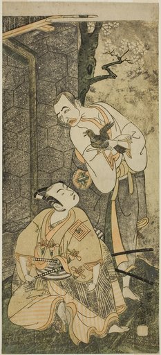 The Actors Nakamura Utaemon I as Seigen (right), and Ichikawa Komazo II as Shimizu Tonoinosuke Kiyoharu (left), in the Play Soga Moyo Aigo no Wakamatsu, Performed at the Nakamura Theater in the Third Month, 1769