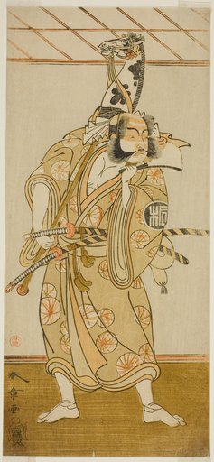 The Actor Arashi Sangoro II as Asahina Saburo in the Play Iro Maki-e Soga no Sakazuki, Performed at the Morita Theater in the First Month, 1773