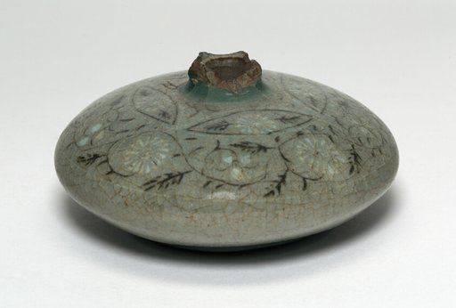 Oil Bottle with Chrysanthemum Flowers Heads