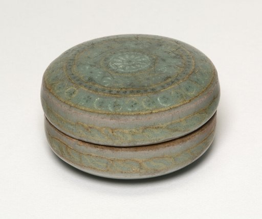 Covered Cosmetic Box with Chrysanthemum Flower Heads