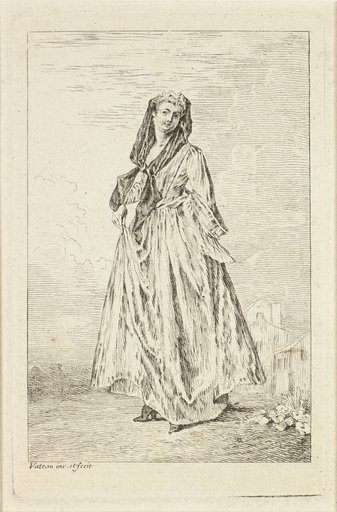 Walking Woman Holding her Skirt, from Figures de modes