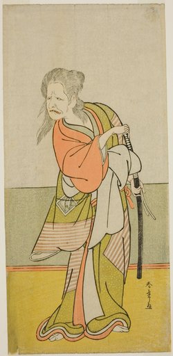 The Actor Nakajima Kanzaemon III as Yaguchi no Karasu-baba in the Play Hono Nitta Daimyojin, Performed at the Morita Theater in the Seventh Month, 1777