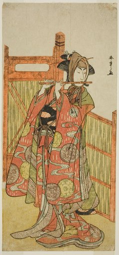 The Actor Segawa Kikunojo III as Kojoro-gitsune Disguised as the Florist Okiku in the Play Mure Takamatsu Yuki no Shirahata, Performed at the Ichimura Theater in the Eleventh Month, 1780