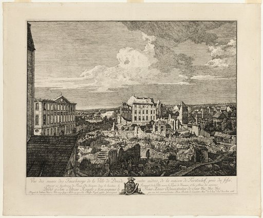 The Ruins of the Pirnaischer Suburb with the Palais Fürstenhof