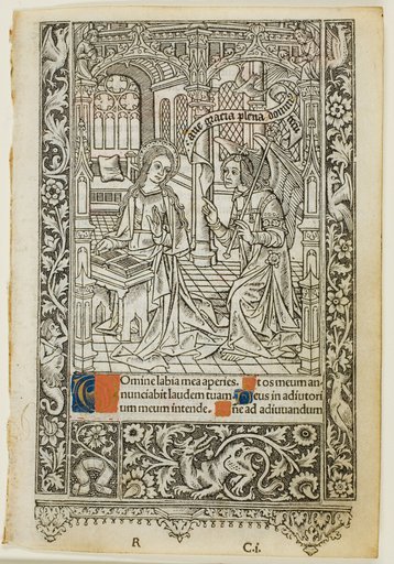 Annunciation, from a book of hours