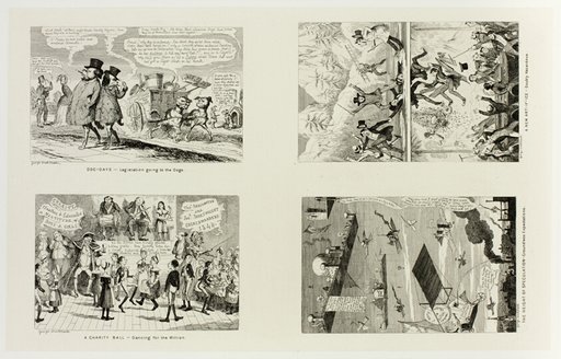 Dog Days - Legislation Going to the Dogs from George Cruikshank's Steel Etchings to The Comic Almanacks: 1835-1853 (top left)