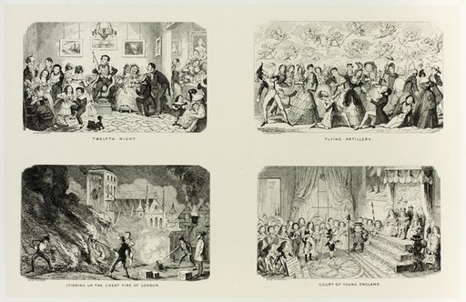 Twelfth Night from George Cruikshank's Steel Etchings to The Comic Almanacks: 1835-1853 (top left)