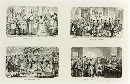 Lady Day - Old & New Style from George Cruikshank's Steel Etchings to The Comic Almanacks: 1835-1853 (top left)
