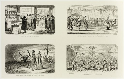 Libra - Striking the Balance from George Cruikshank's Steel Etchings to The Comic Almanacks: 1835-1853 (top left)
