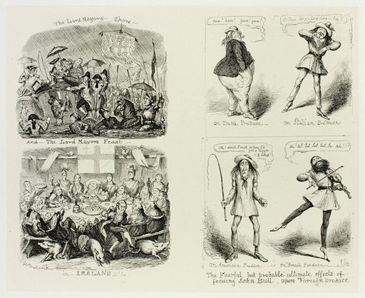 The Lord Mayors Show and the Lord Mayors Feast in Ireland from George Cruikshank's Steel Etchings to The Comic Almanacks: 1835-1853 (left)
