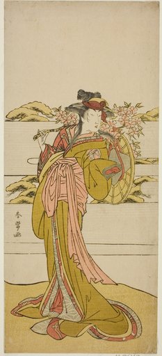 The Actor Segawa Kikunojo III as Onatsu in the Play Kabuki no Hana Bandai Soga, Performed at the Ichimura Theater in the Third Month, 1781