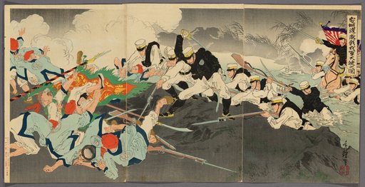Great Victory of Our Troops at the Fierce Battle of the Ansong Ford (Anjo no watashi waga gun taisho no zu)