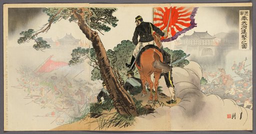 The First Division Advancing on Fengtienfu (Daiichigun Hotenfu shingeki no zu)