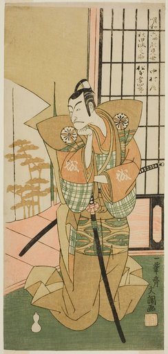 The Actor Matsumoto Koshiro III as Akita Jonosuke in the Play Kawaranu Hanasakae Hachi no Ki, Performed at the Nakamura Theater in the Eleventh Month, 1769