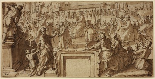 Saint Charles Borromeo Entering the Town of Pavia: Design for a Wall Decoration
