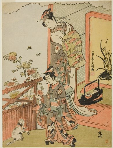 The Actor Onoe Matsusuke I as Oiso no Tora (?) (right), and Otani Taniji (left)