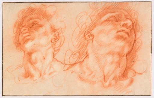 Two Male Heads after the Antique, the Sons of Laocoön