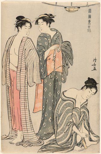 Three Women after a Bath, from the series "A Brocade of Eastern Manners (Fuzoku Azuma no nishiki)"