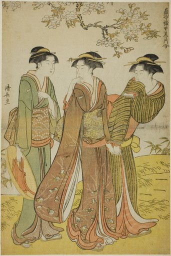 Spring Outing, from the series "A Collection of Contemporary Beauties of the Pleasure Quarters (Tosei yuri bijin awase)"