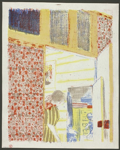 Interior with Pink Wallpaper III, plate seven from Landscapes and Interiors