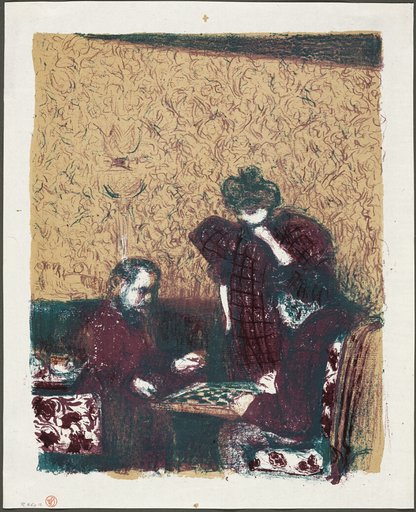 The Game of Checkers, plate one from Landscapes and Interiors