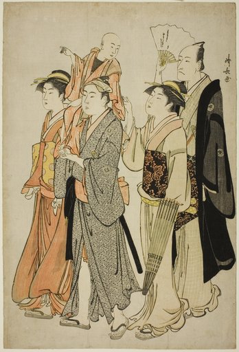 The Actor Ichikawa Danjuro V and his family, from an untitled series of four prints showing Actors in private life